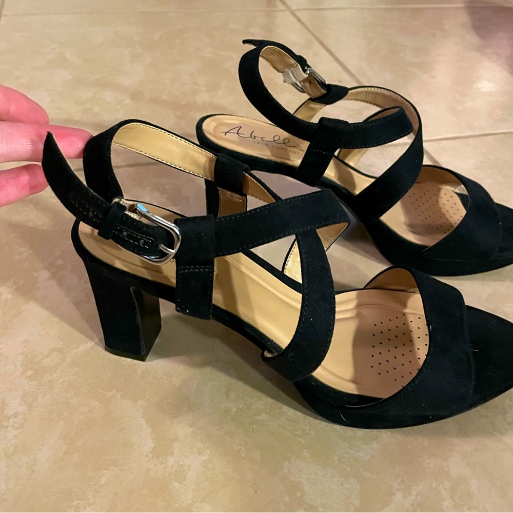 Black strappy heels